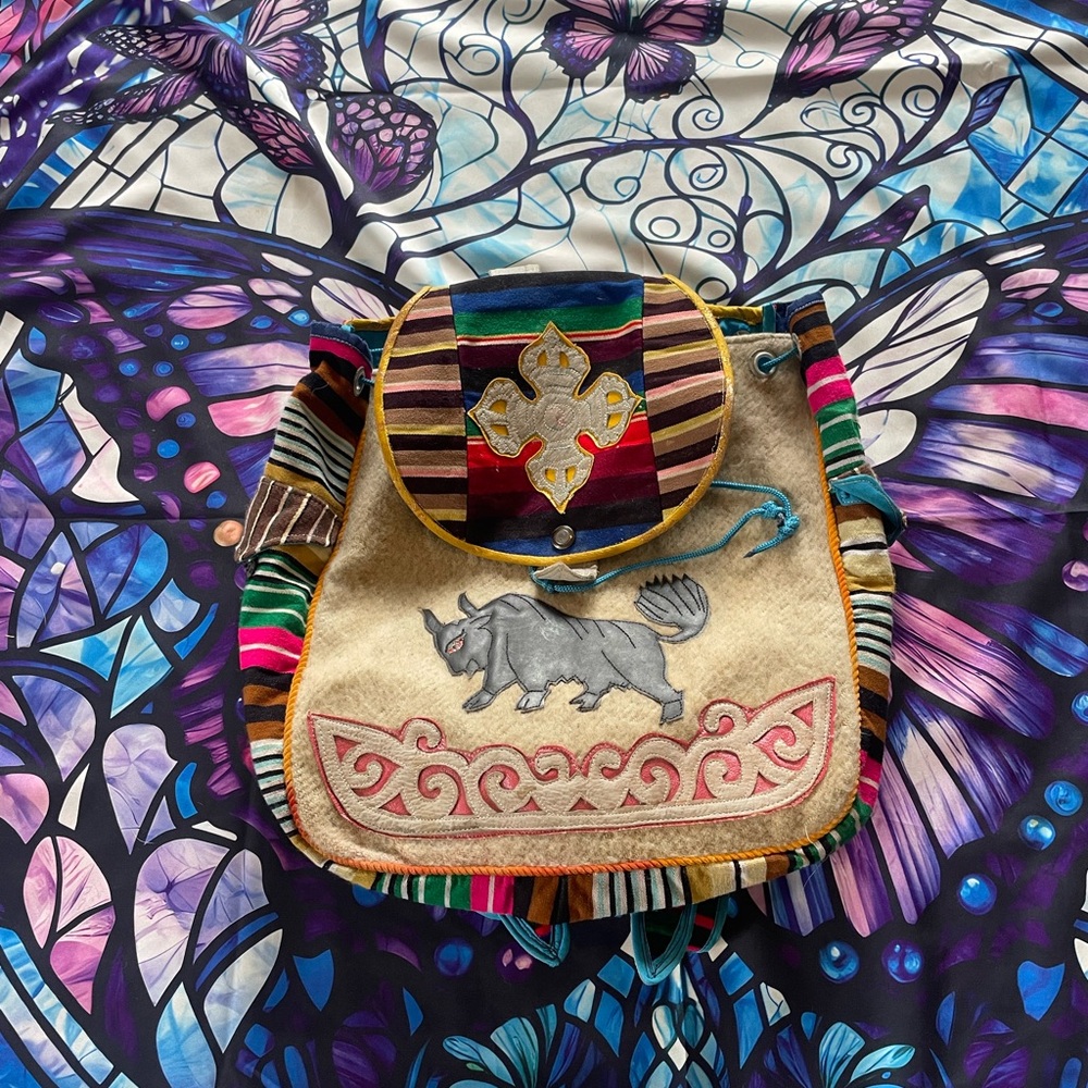 Bohemian Style Embroidered Women's Backpack handmade in Nepal